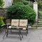 Costway 2 Pcs Patio LoveSeat Coffee Table Set Furniture Bench With Cushion